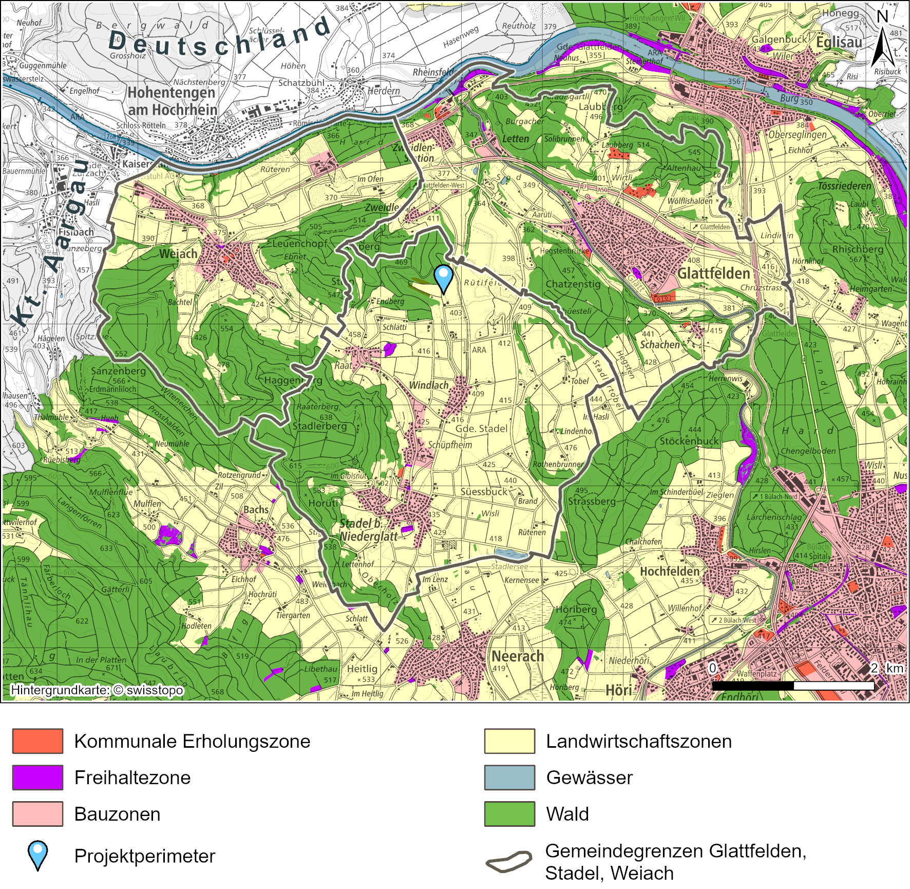 Übersicht über die Boden- und Landnutzung im Umkreis des Standorts