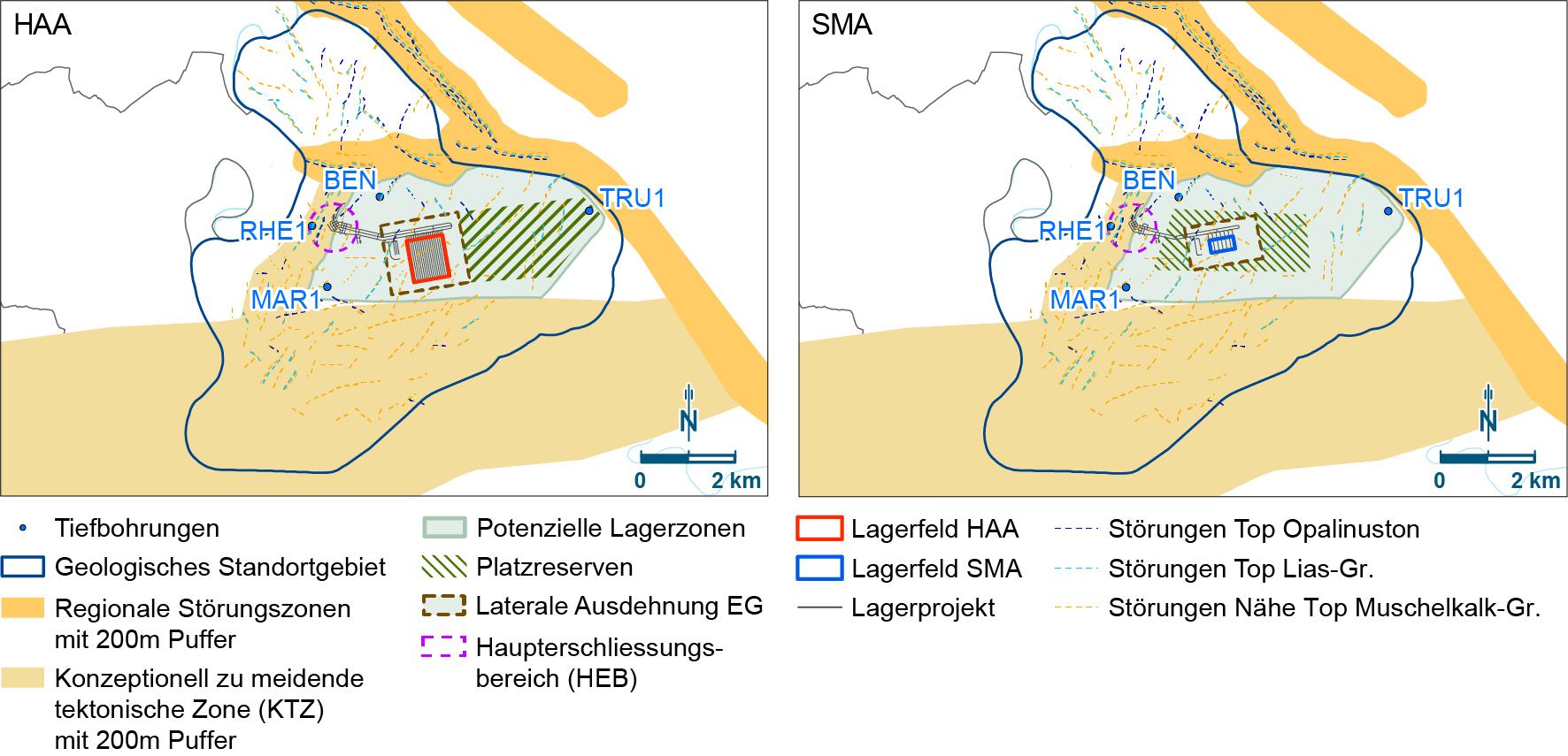	Bewertungsobjekte Zürich Nordost für HAA (links) und SMA (rechts)