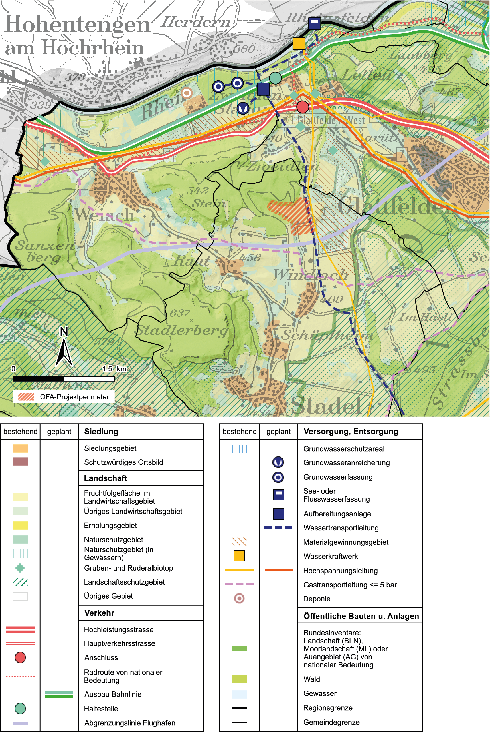 Ausschnitt aus der Gesamtkarte des kantonalen Richtplans (GIS-ZH 2024)