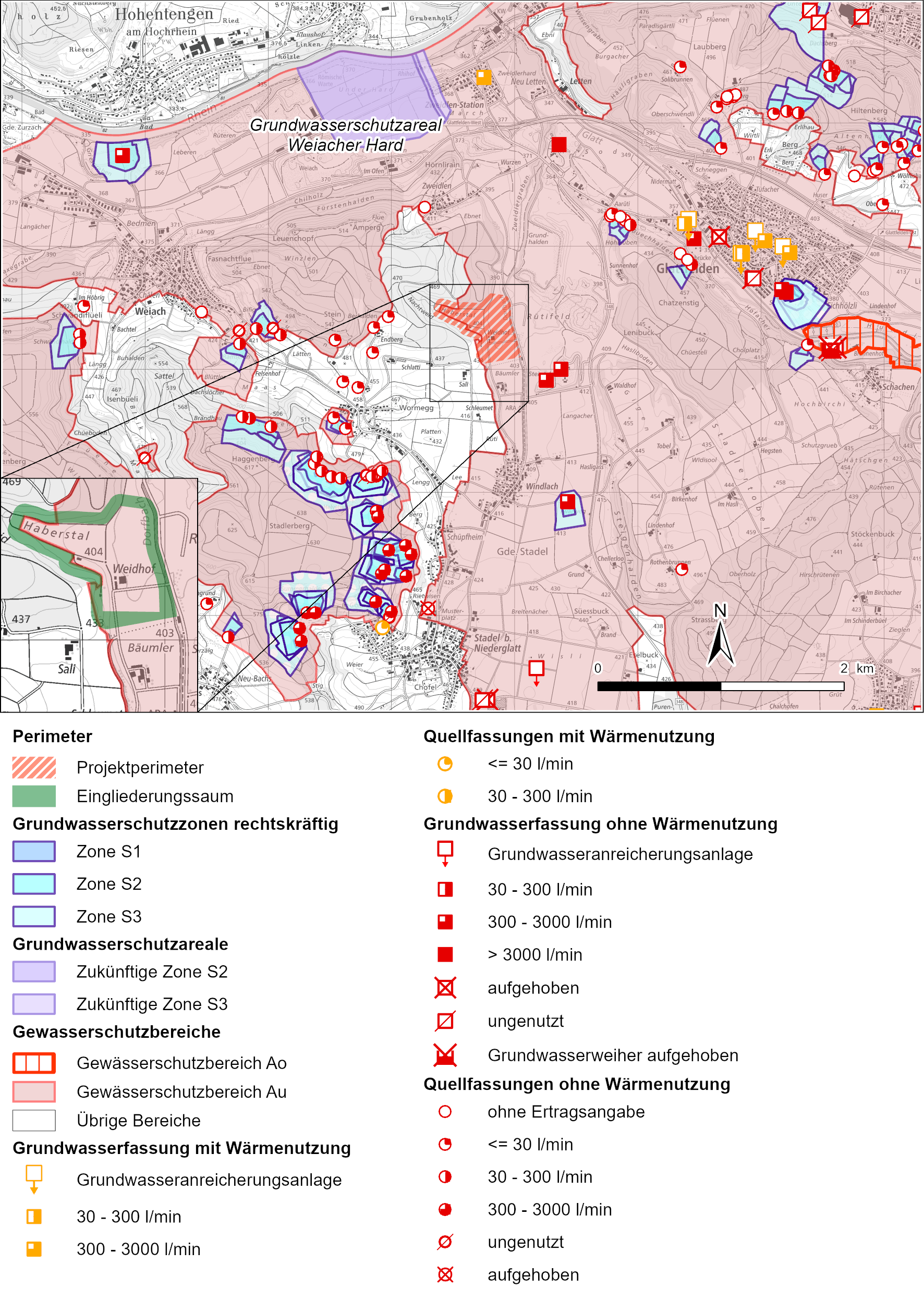 Auszug aus der Gewässerschutzkarte des Kantons Zürich (GIS-ZH 2024)