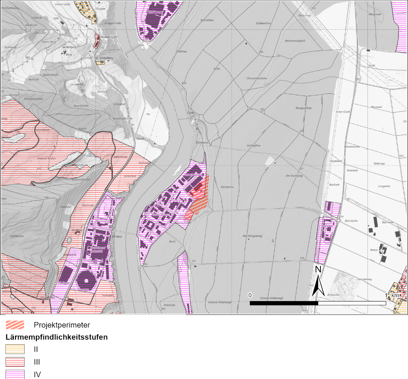Lärmempfindlichkeitsstufen gemäss Richtplan (Kanton Aargau 2011)