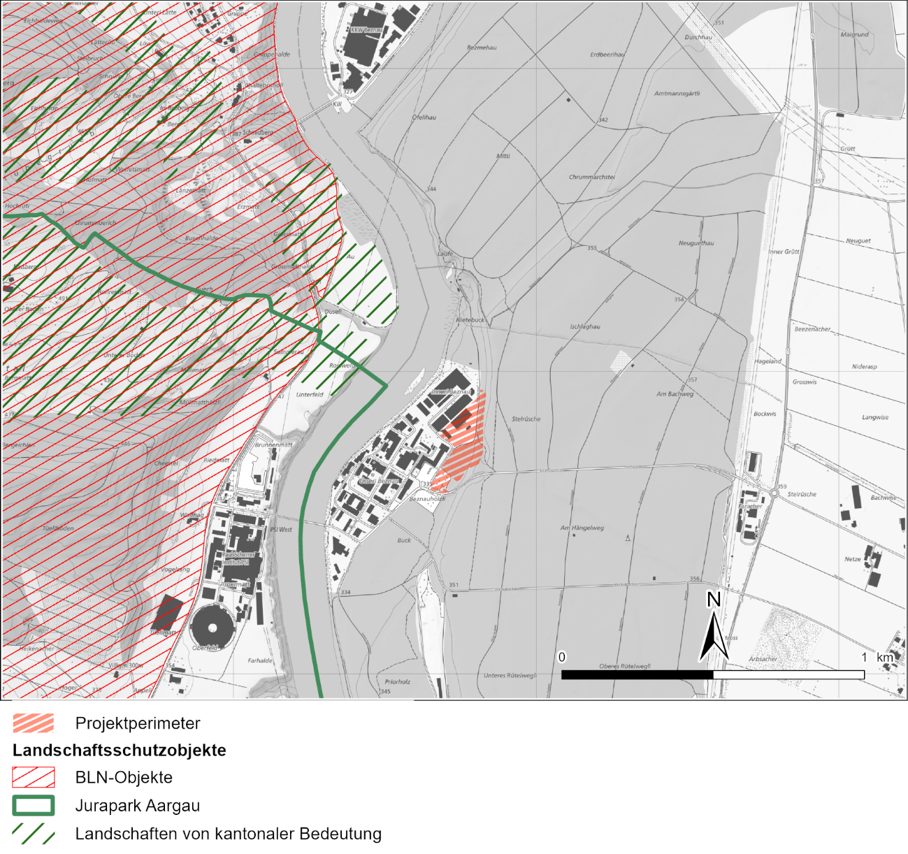 Ausschnitt aus dem BLN und dem LkB (AGIS 2024)