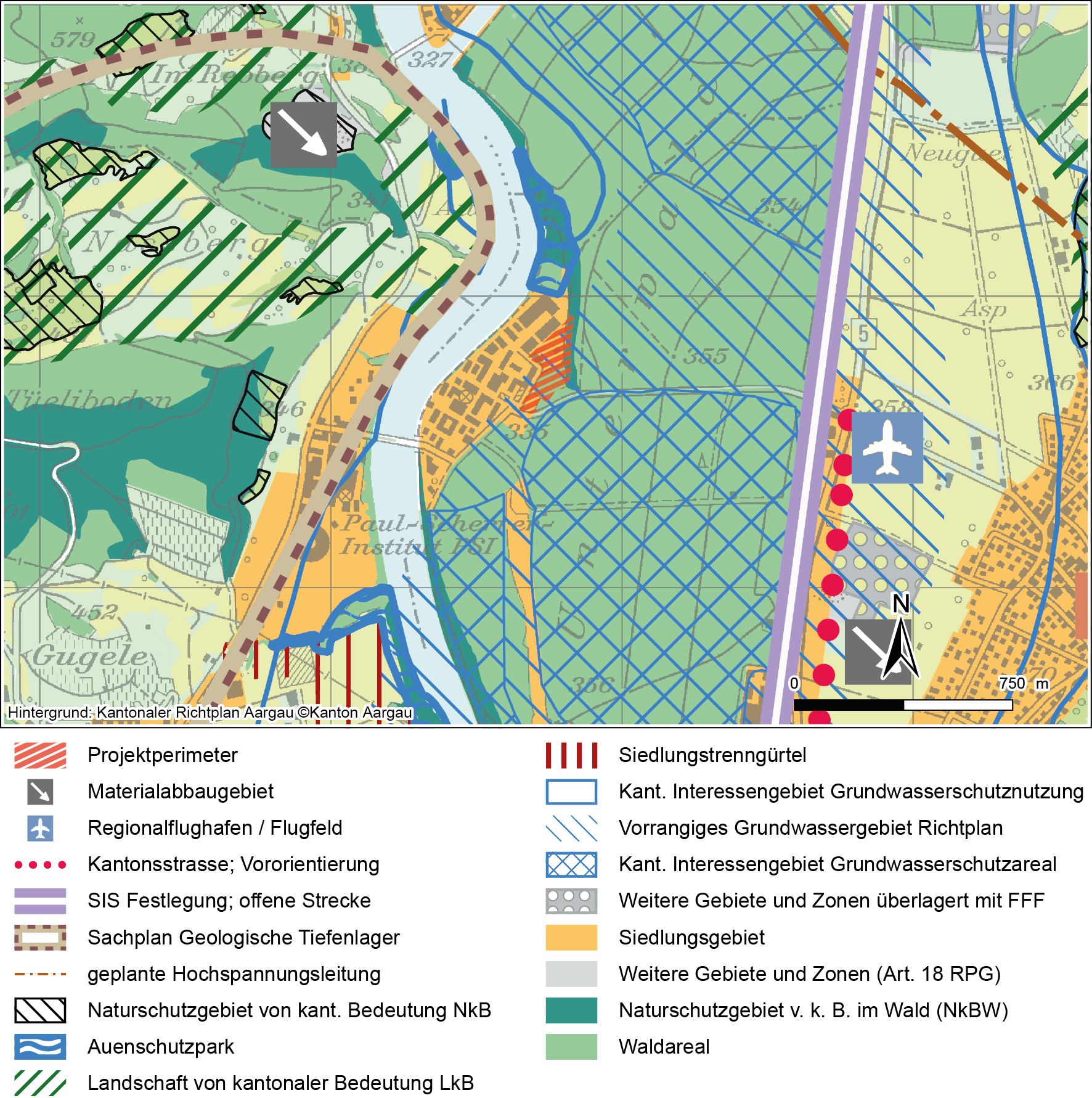 	Richtplankarte Aargau  (Kanton Aargau 2023c)
