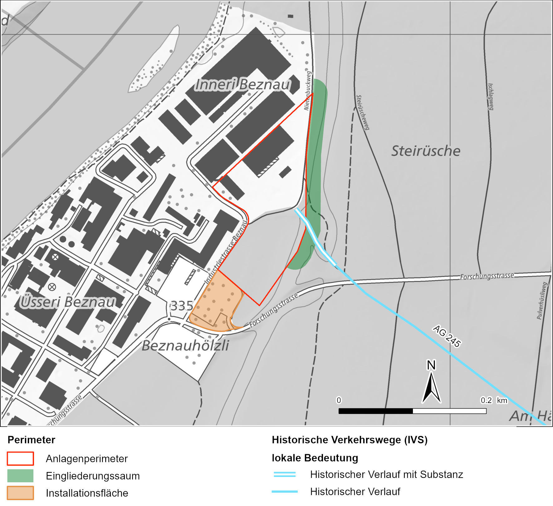 	Ausschnitt aus dem IVS mit dem Hängelweg (AG245)  (AGIS 2024)
